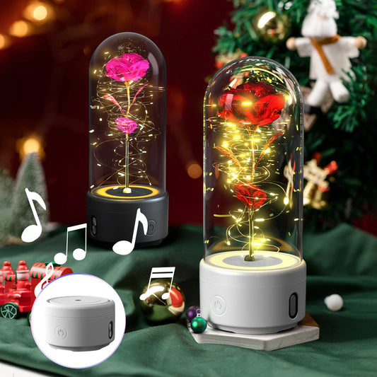 2 In 1 Rose Flowers LED Light & Bluetooth Speaker