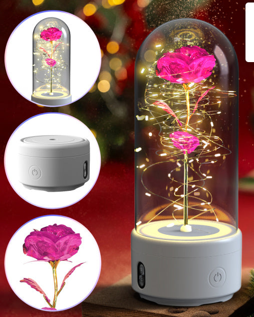 2 In 1 Rose Flowers LED Light & Bluetooth Speaker