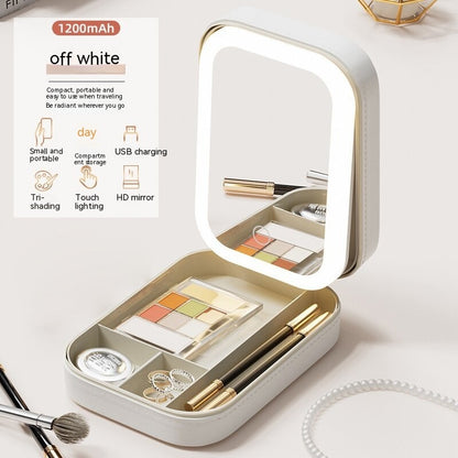 Portable Makeup Box With LED Mirror