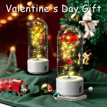 2 In 1 Rose Flowers LED Light & Bluetooth Speaker