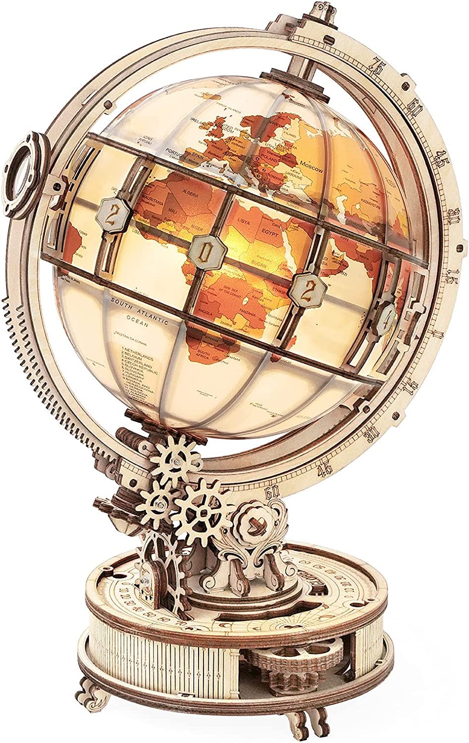 Luminous Globe 3D Wooden