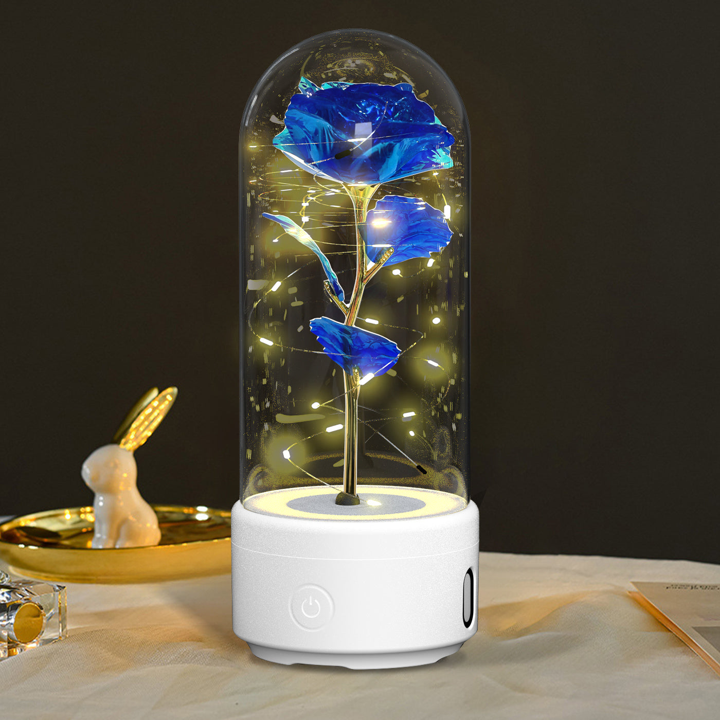 2 In 1 Rose Flowers LED Light & Bluetooth Speaker