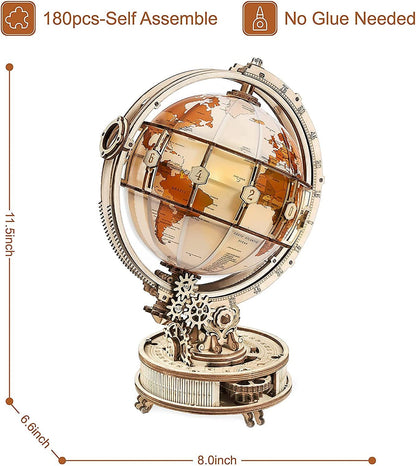 Luminous Globe 3D Wooden