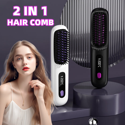 Hair Straighting Comb - 2 in 1